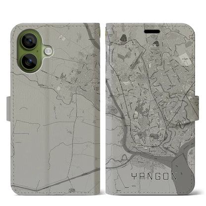 【ヤンゴン（ミャンマー）】地図柄iPhoneケース（手帳タイプ）