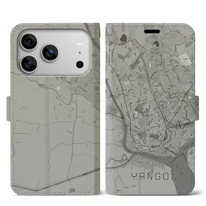 【ヤンゴン（ミャンマー）】地図柄iPhoneケース（手帳タイプ）