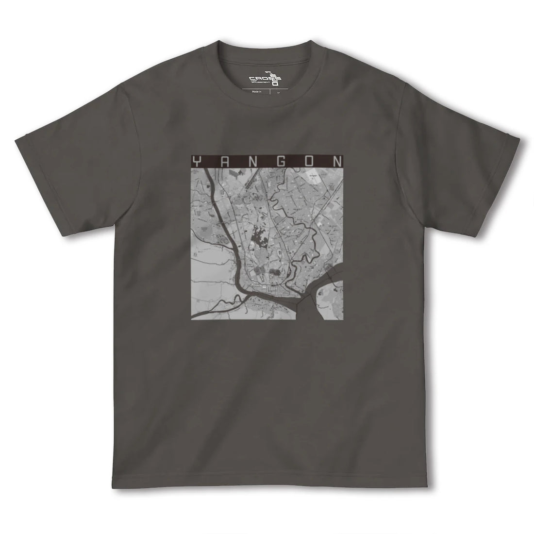 【ヤンゴン(ミャンマー)】地図柄ヘビーウェイトTシャツ