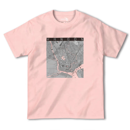 【ヤンゴン（ミャンマー）】地図柄ヘビーウェイトTシャツ