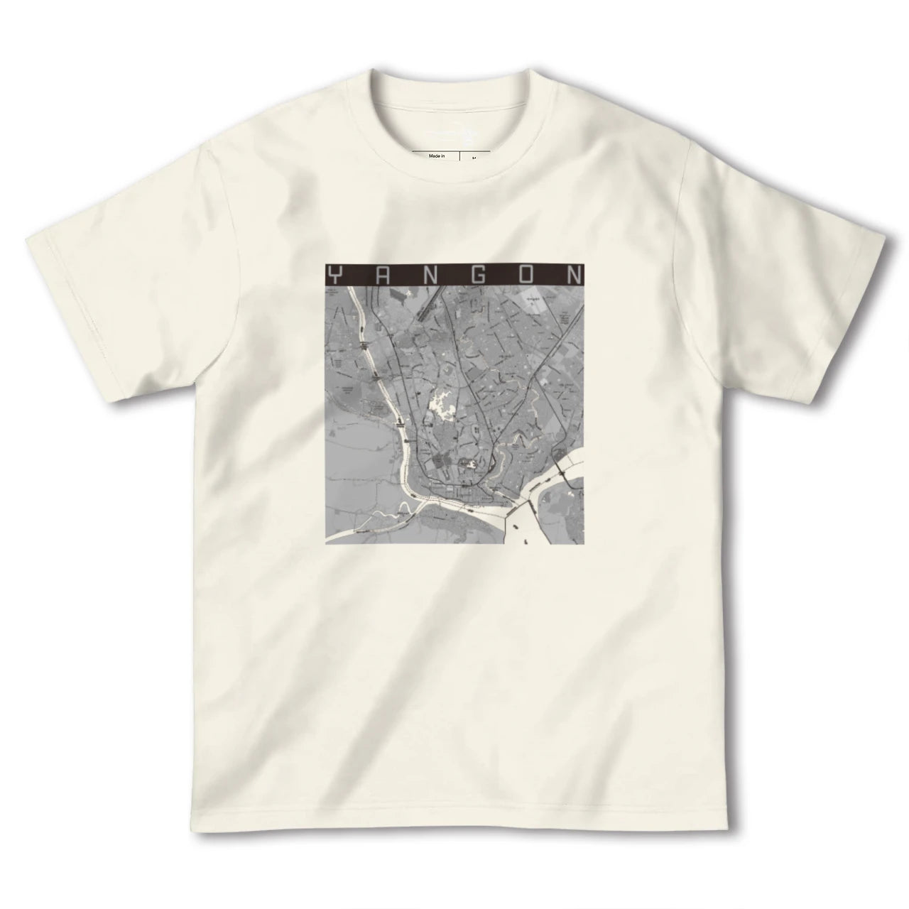 【ヤンゴン（ミャンマー）】地図柄ヘビーウェイトTシャツ