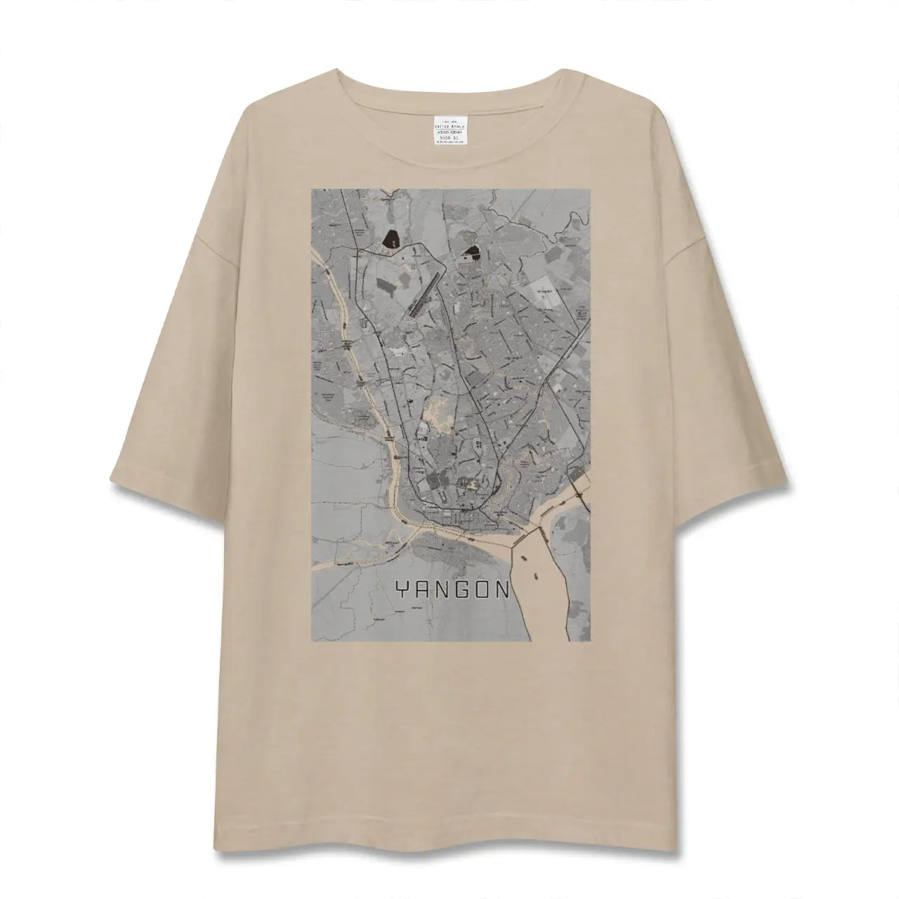 【ヤンゴン（ミャンマー）】地図柄ビッグシルエットTシャツ