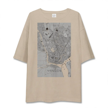 【ヤンゴン（ミャンマー）】地図柄ビッグシルエットTシャツ