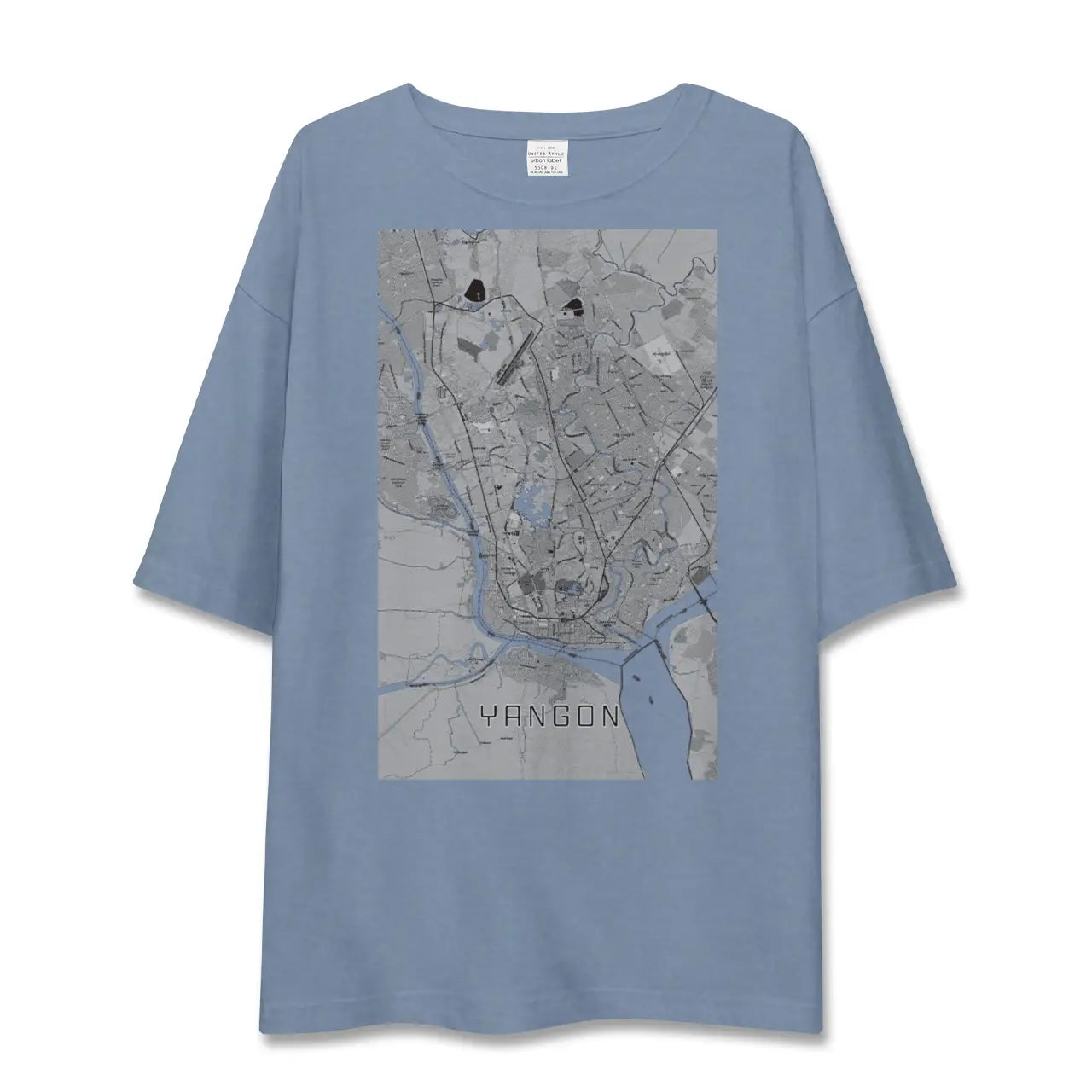 【ヤンゴン（ミャンマー）】地図柄ビッグシルエットTシャツ