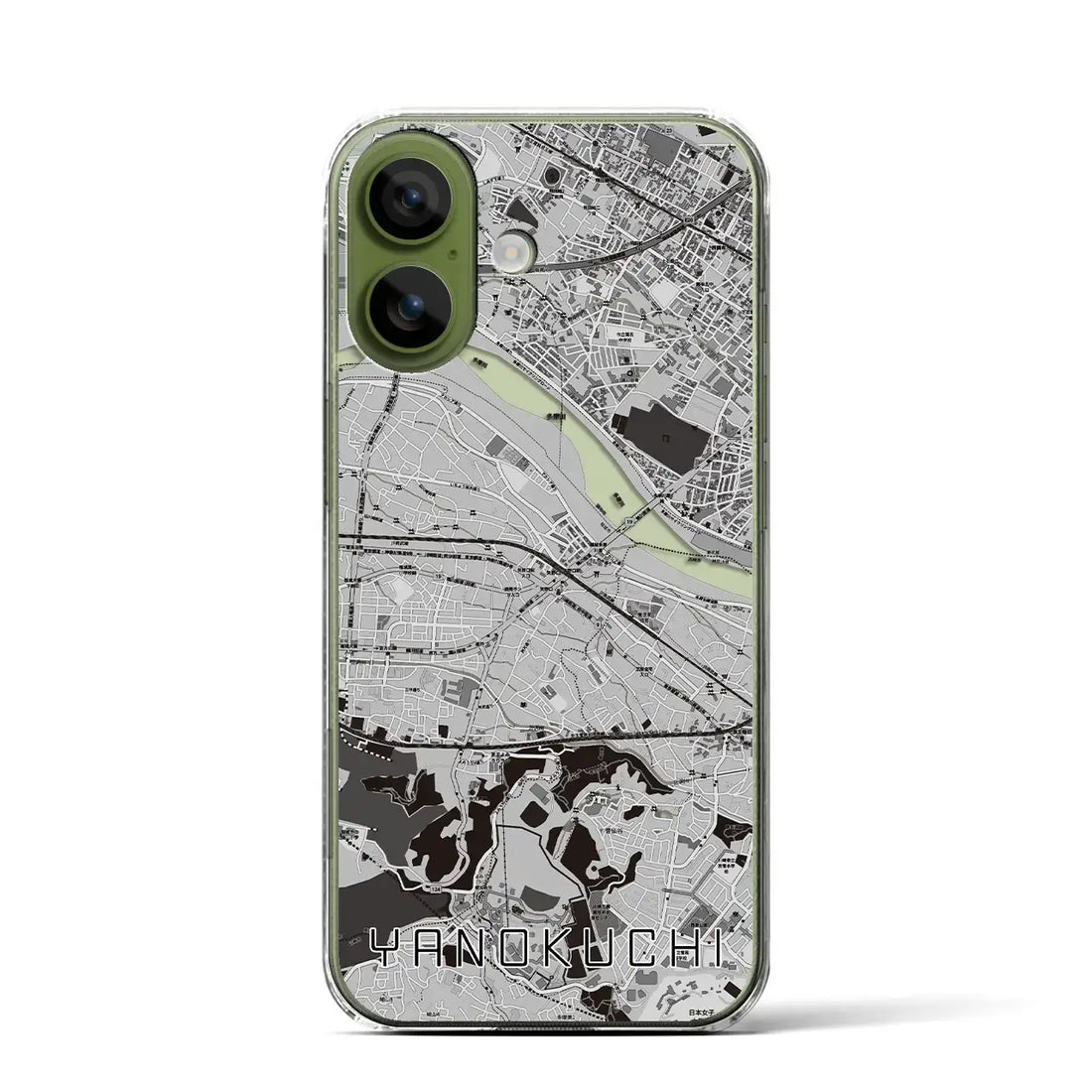 【矢野口（東京都）】地図柄iPhoneケース（クリアタイプ）モノトーン・iPhone 17 Pro Max 用