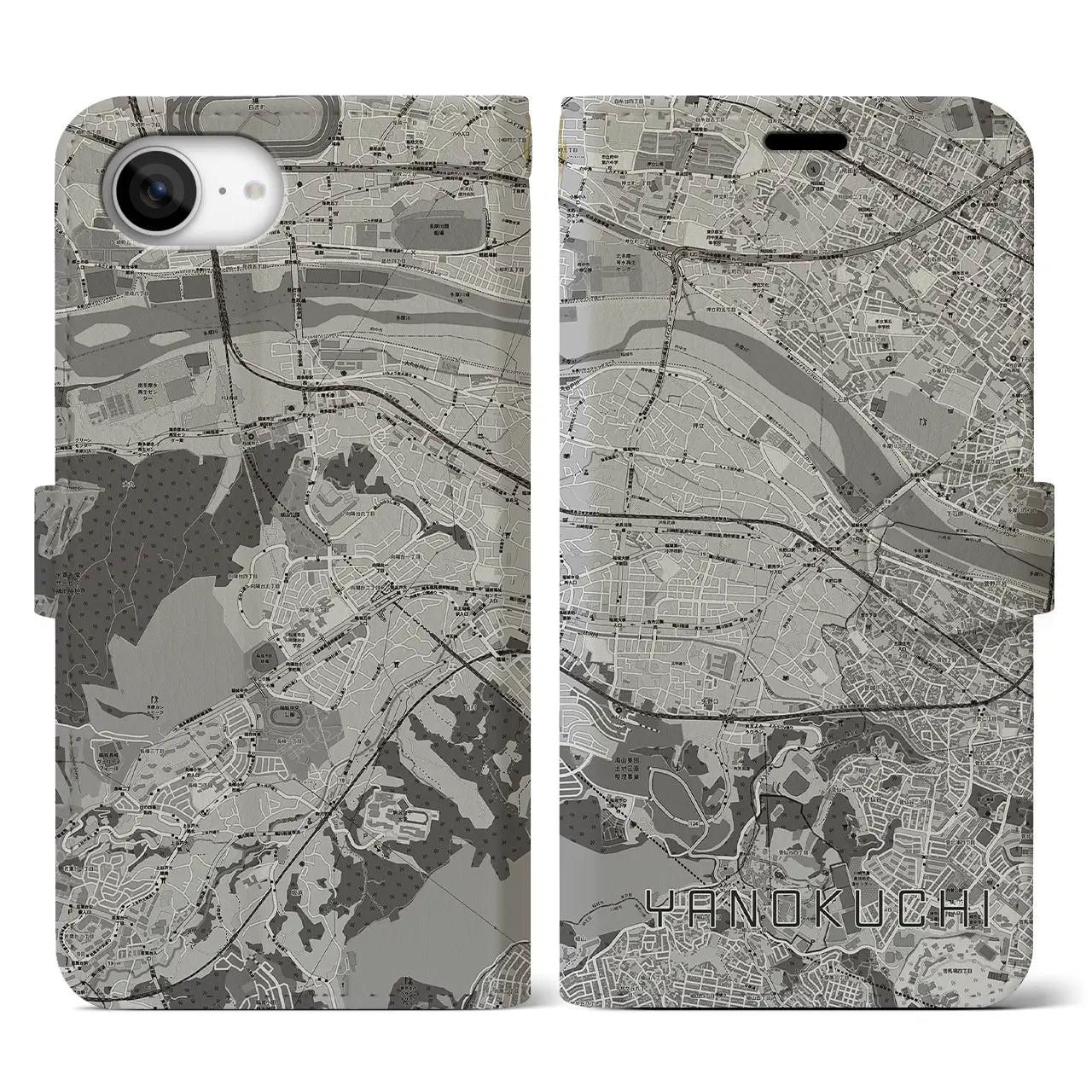 【矢野口（東京都）】地図柄iPhoneケース（手帳タイプ）