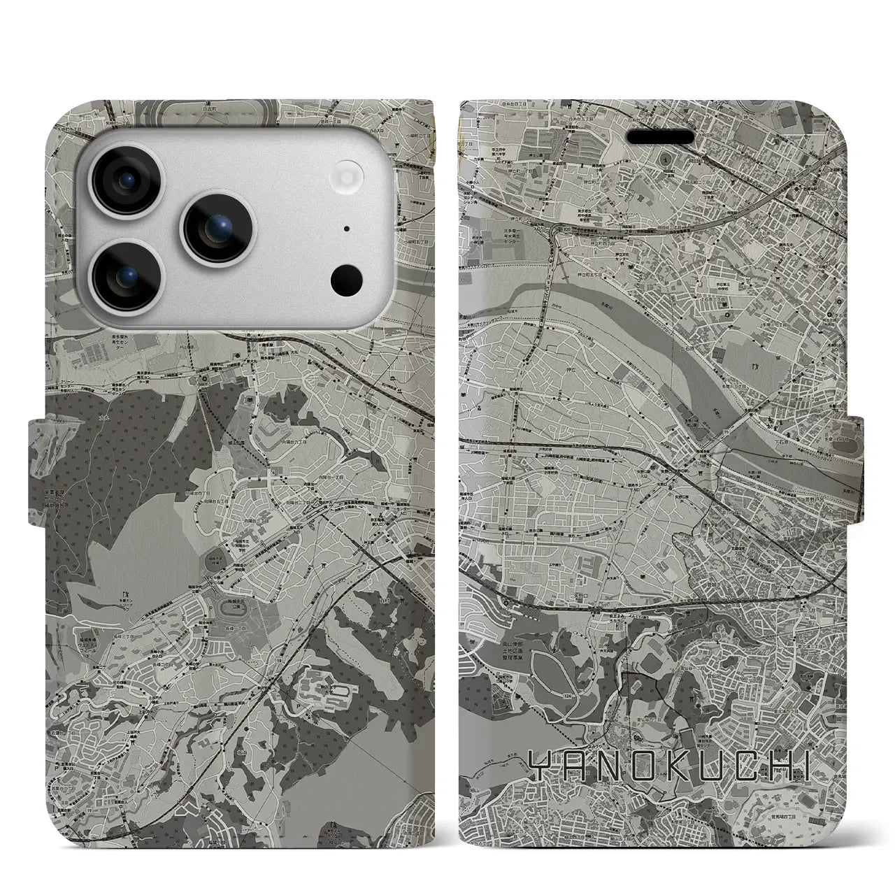 【矢野口（東京都）】地図柄iPhoneケース（手帳タイプ）