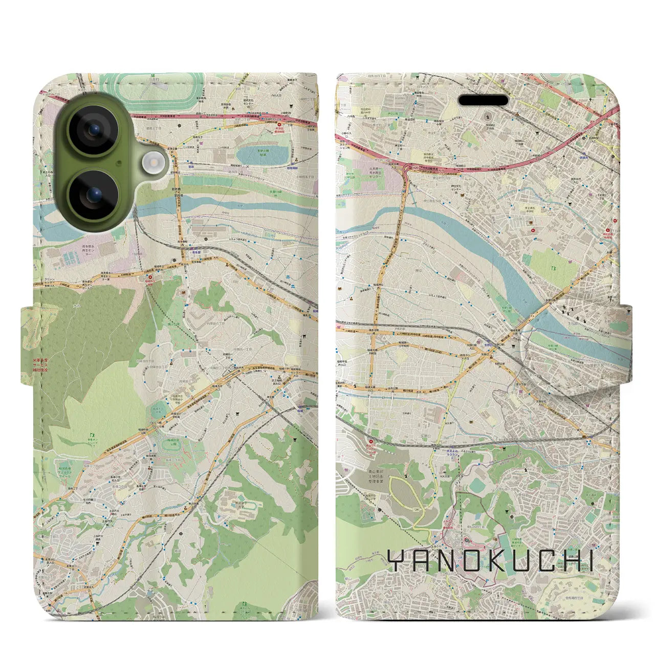 【矢野口（東京都）】地図柄iPhoneケース（手帳タイプ）