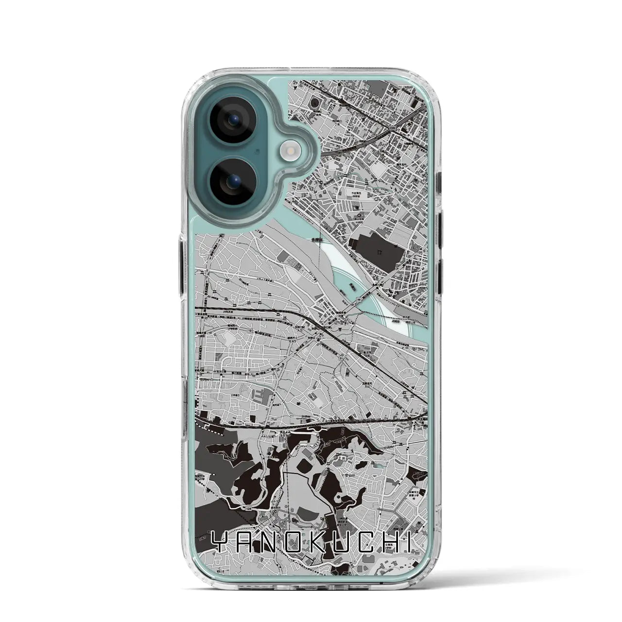 【矢野口（東京都）】地図柄iPhoneケース（MagSafeタイプ）モノトーン・iPhone 16 Pro 用