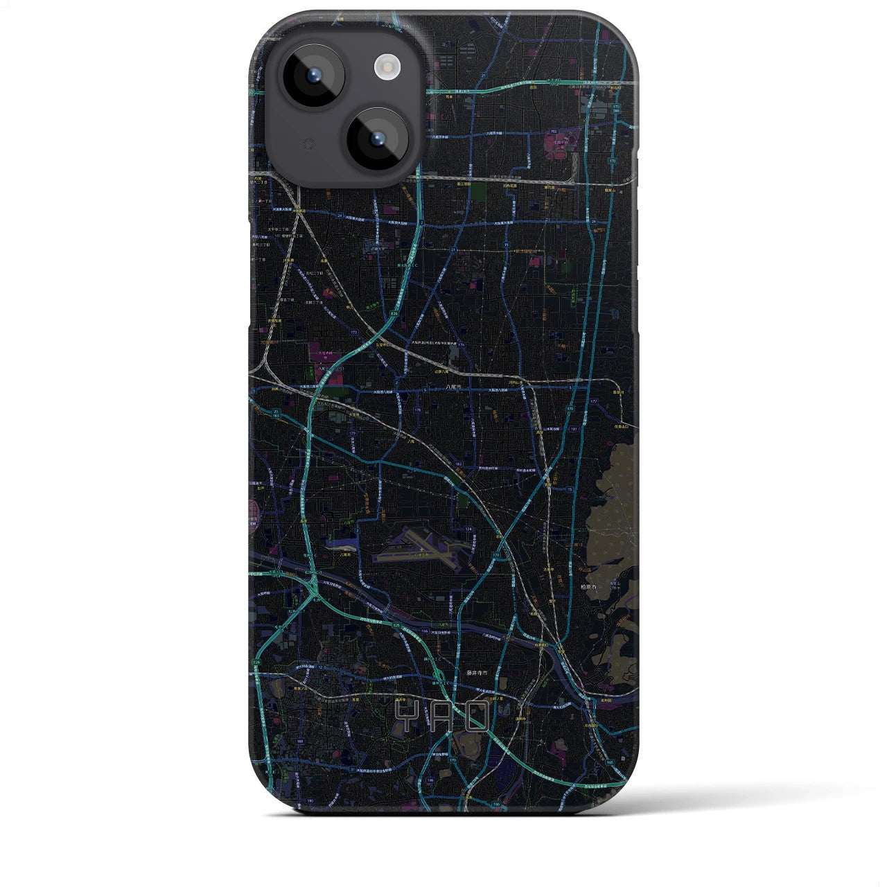 【八尾（大阪府）】地図柄iPhoneケース（バックカバータイプ）