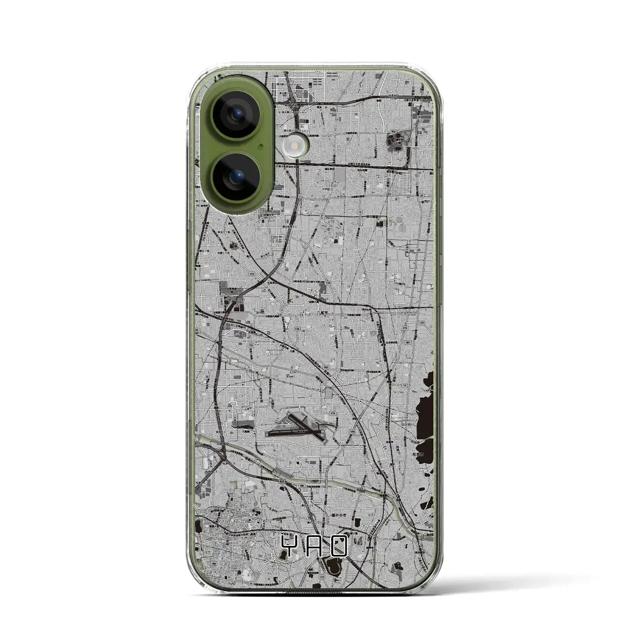 【八尾（大阪府）】地図柄iPhoneケース（クリアタイプ）
