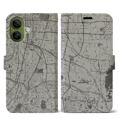 【八尾（大阪府）】地図柄iPhoneケース（手帳タイプ）