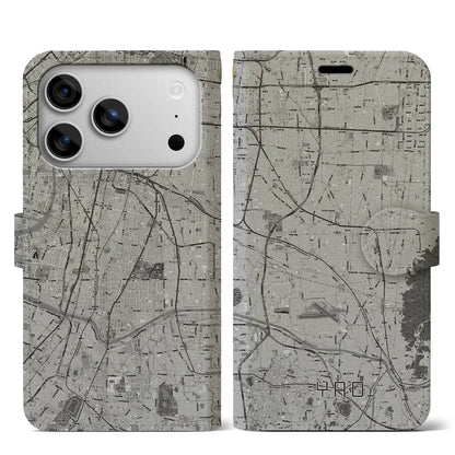 【八尾（大阪府）】地図柄iPhoneケース（手帳タイプ）