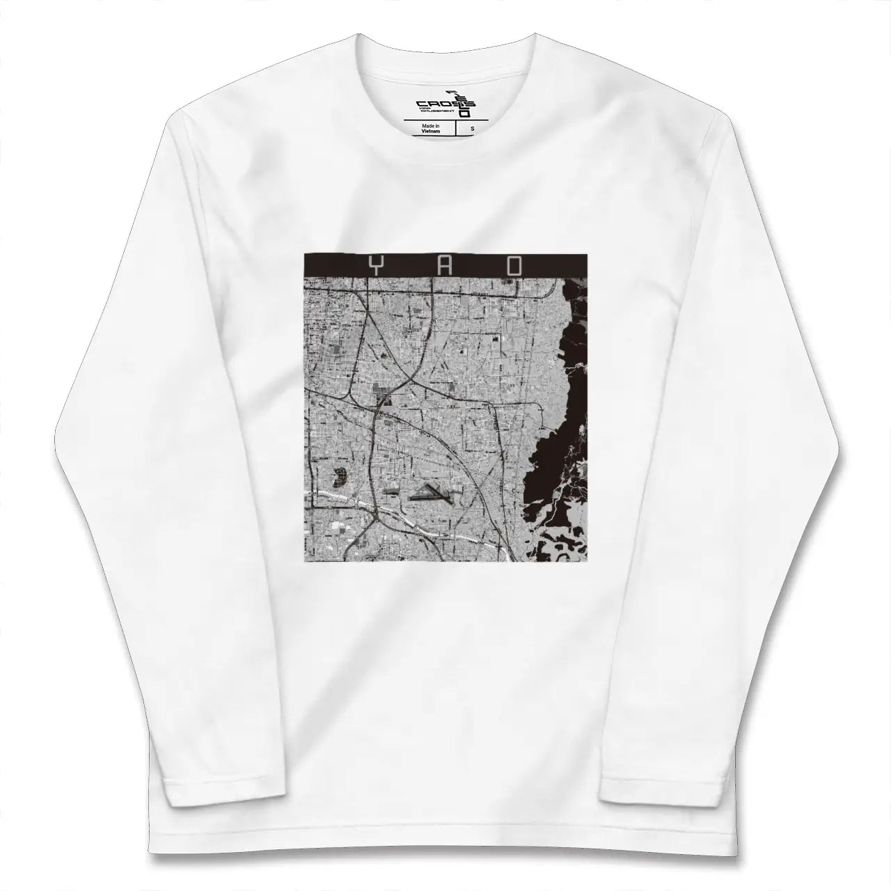 【八尾（大阪府）】地図柄ロングスリーブTシャツ