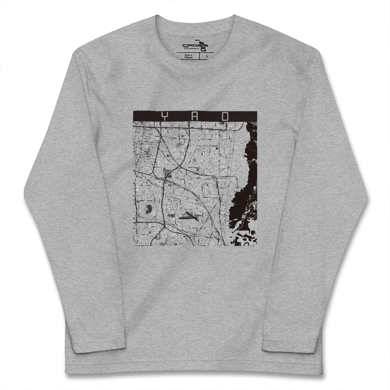 【八尾（大阪府）】地図柄ロングスリーブTシャツ