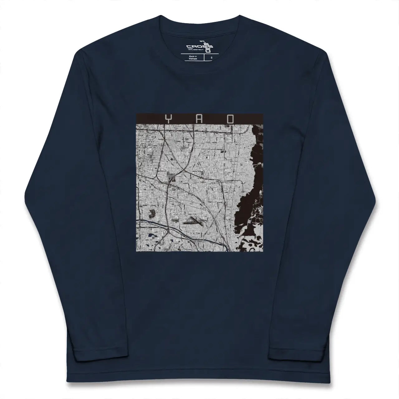 【八尾（大阪府）】地図柄ロングスリーブTシャツ
