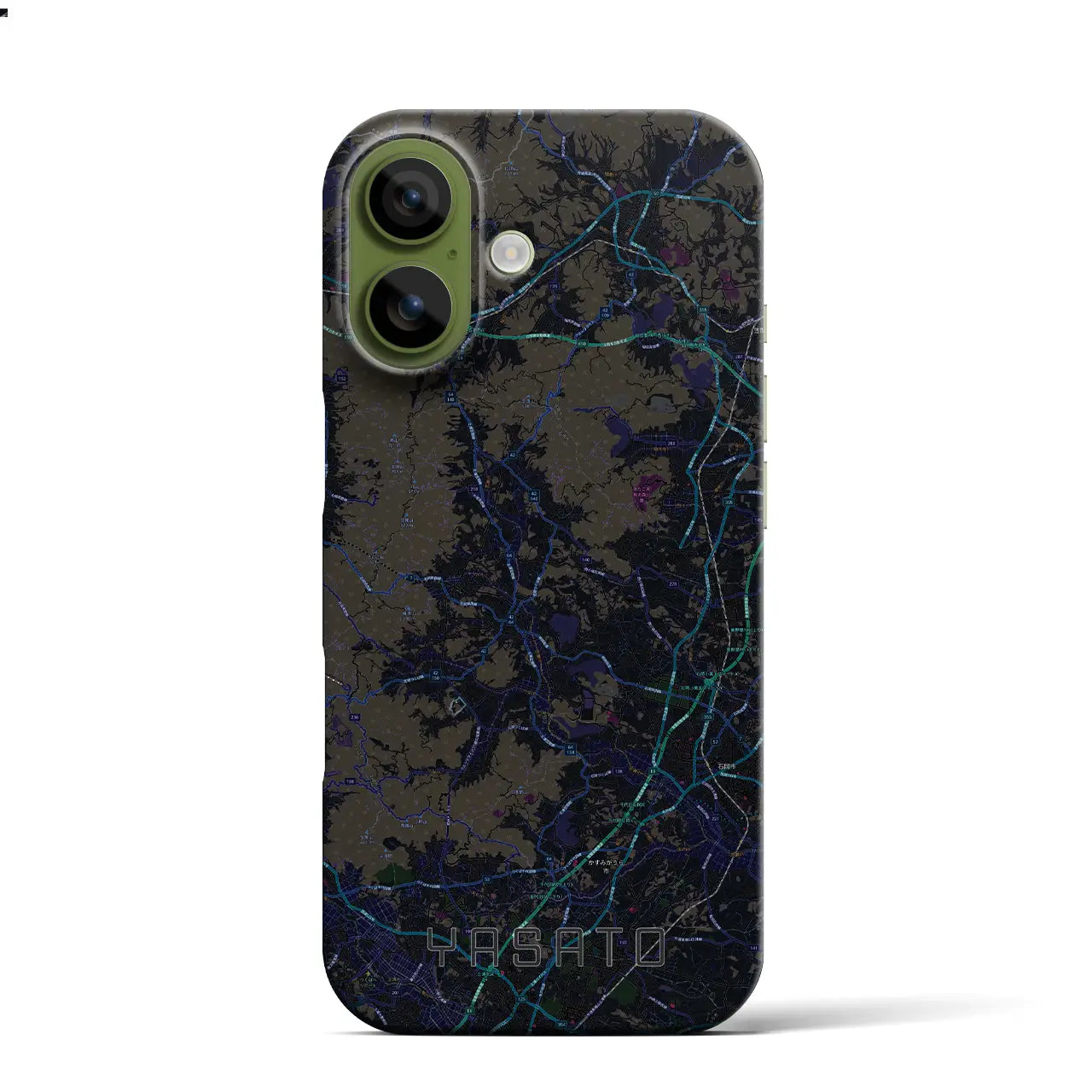 【八郷（茨城県）】地図柄iPhoneケース（バックカバータイプ）