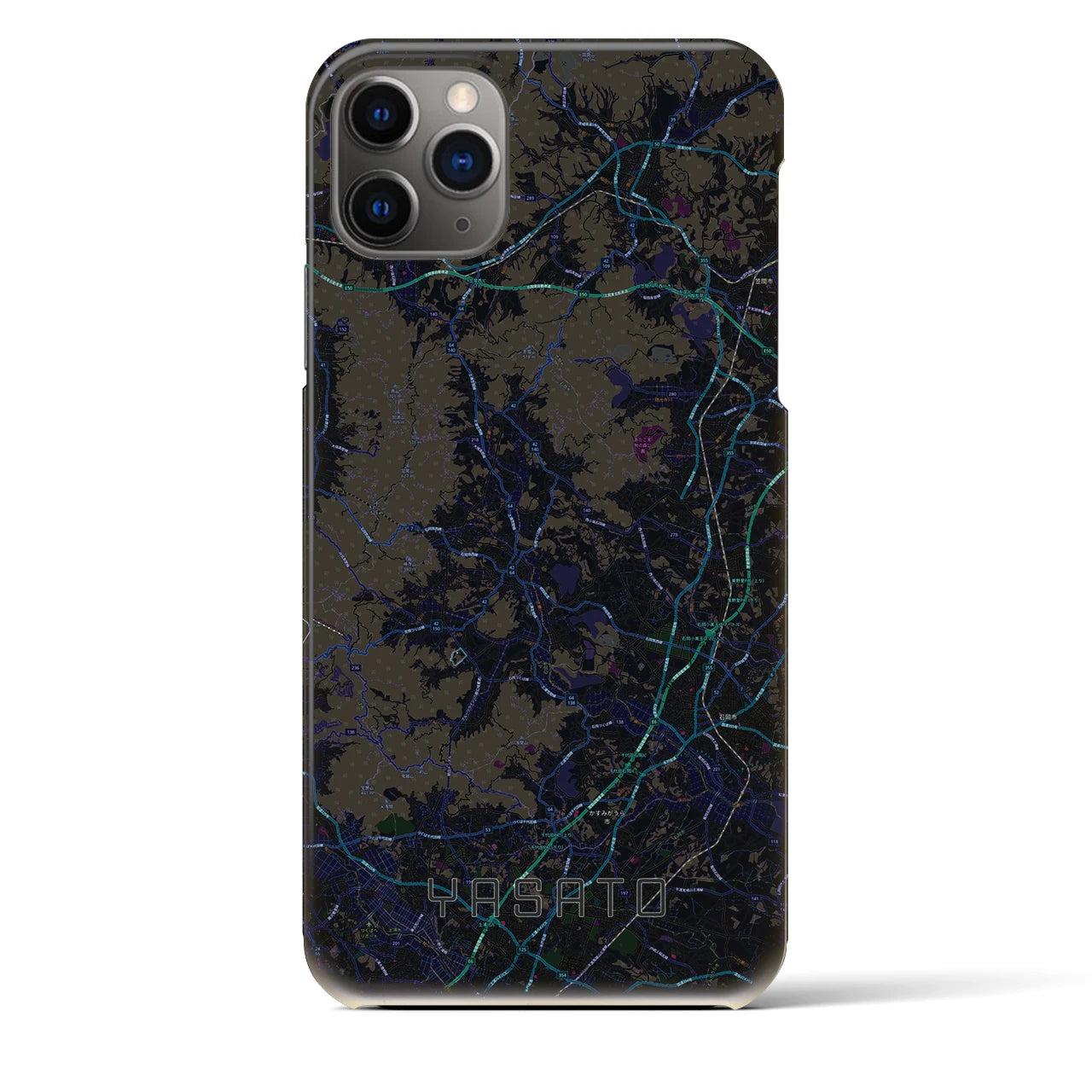 【八郷（茨城県）】地図柄iPhoneケース（バックカバータイプ）