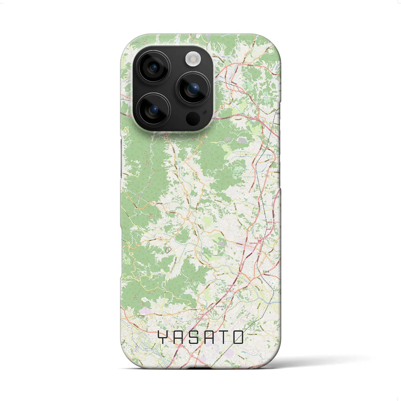 【八郷（茨城県）】地図柄iPhoneケース（バックカバータイプ）