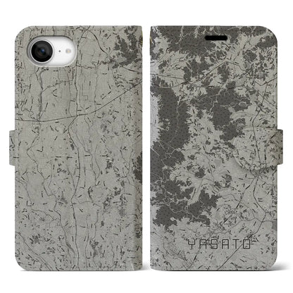 【八郷（茨城県）】地図柄iPhoneケース（手帳タイプ）