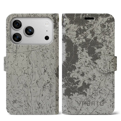 【八郷（茨城県）】地図柄iPhoneケース（手帳タイプ）