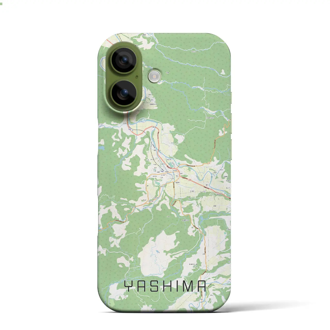 【矢島（秋田県）】地図柄iPhoneケース（バックカバータイプ）ブラック・iPhone 17 Pro Max 用