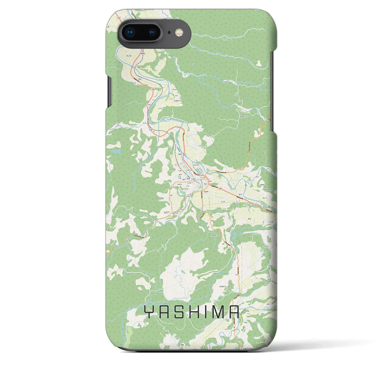 【矢島（秋田県）】地図柄iPhoneケース（バックカバータイプ）