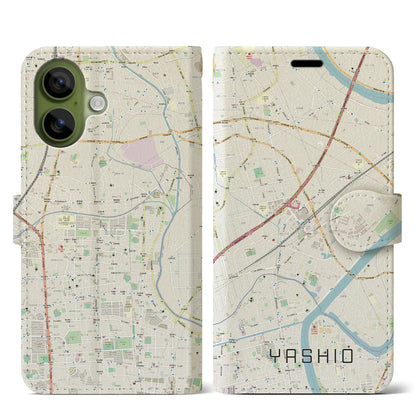 【八潮（埼玉県）】地図柄iPhoneケース（手帳タイプ）