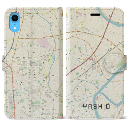 【八潮（埼玉県）】地図柄iPhoneケース（手帳タイプ）ナチュラル・iPhone XR 用