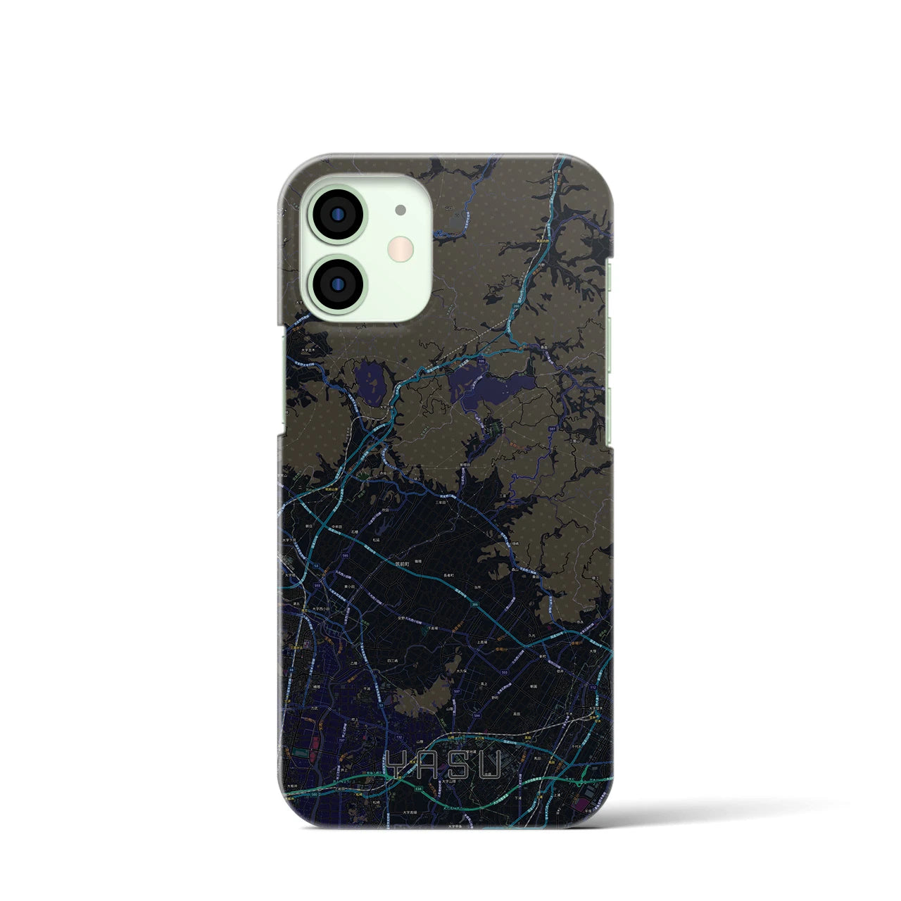 【夜須（福岡県）】地図柄iPhoneケース（バックカバータイプ）