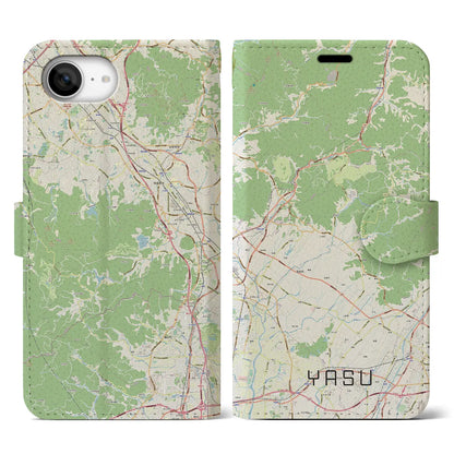 【夜須（福岡県）】地図柄iPhoneケース（手帳タイプ）