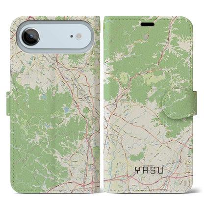 【夜須（福岡県）】地図柄iPhoneケース（手帳タイプ）