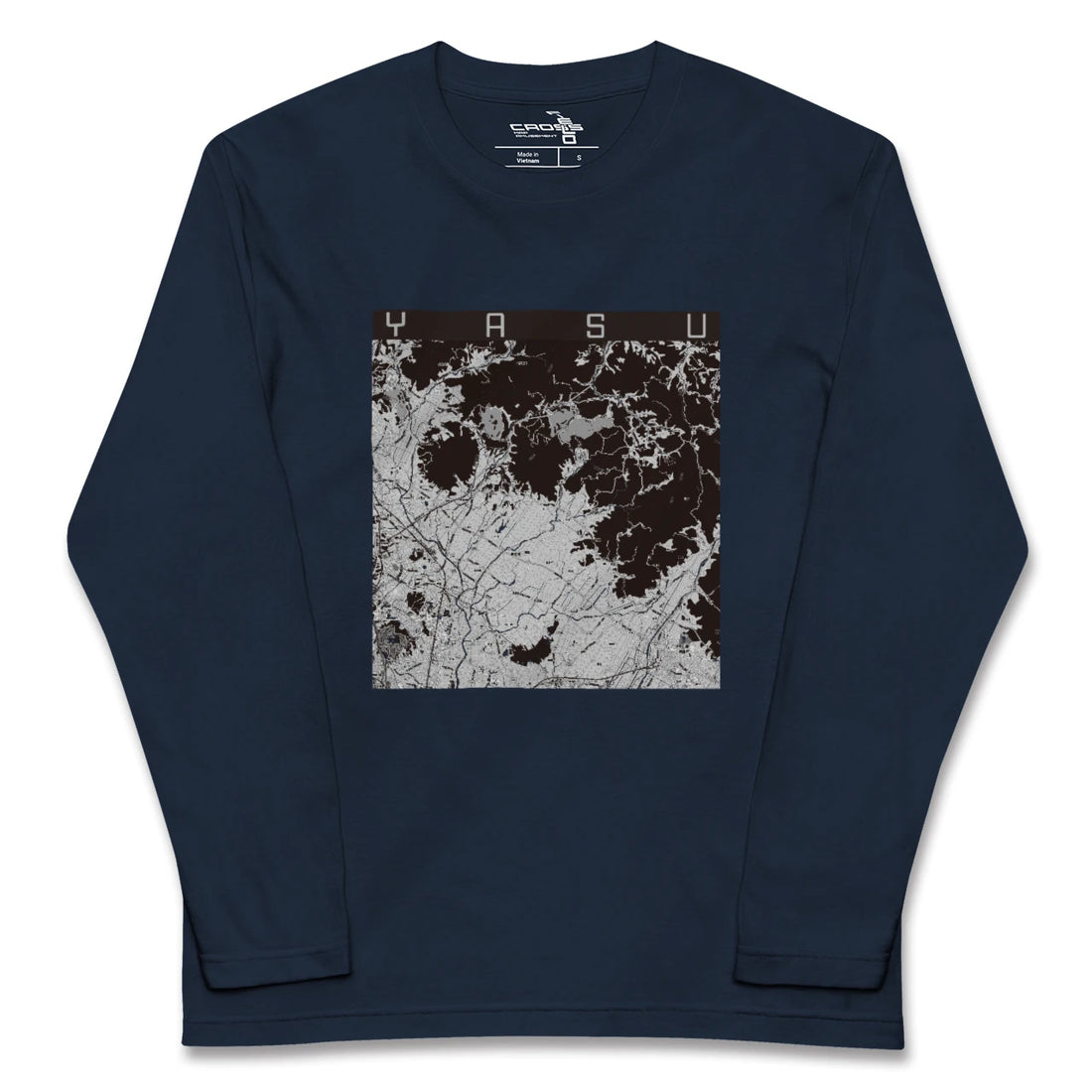 【夜須(福岡県)】地図柄ロングスリーブTシャツ