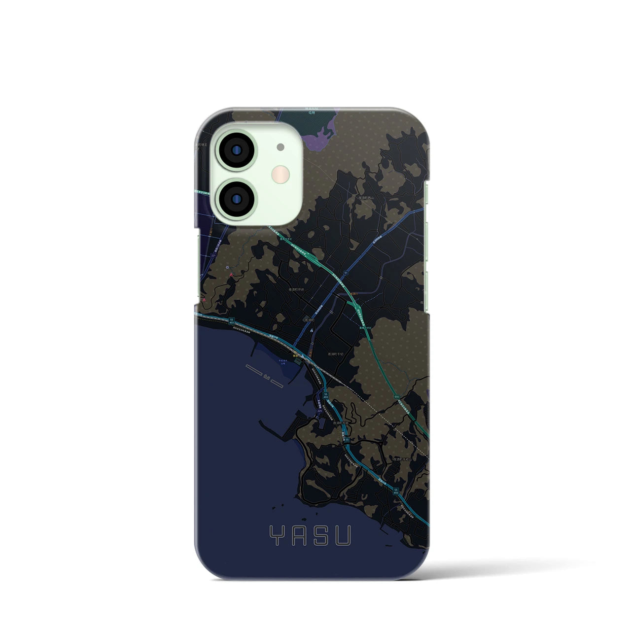 【夜須（高知県）】地図柄iPhoneケース（バックカバータイプ）