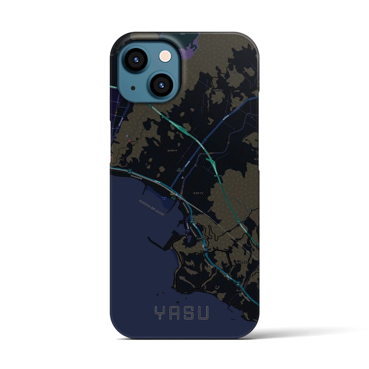 【夜須（高知県）】地図柄iPhoneケース（バックカバータイプ）