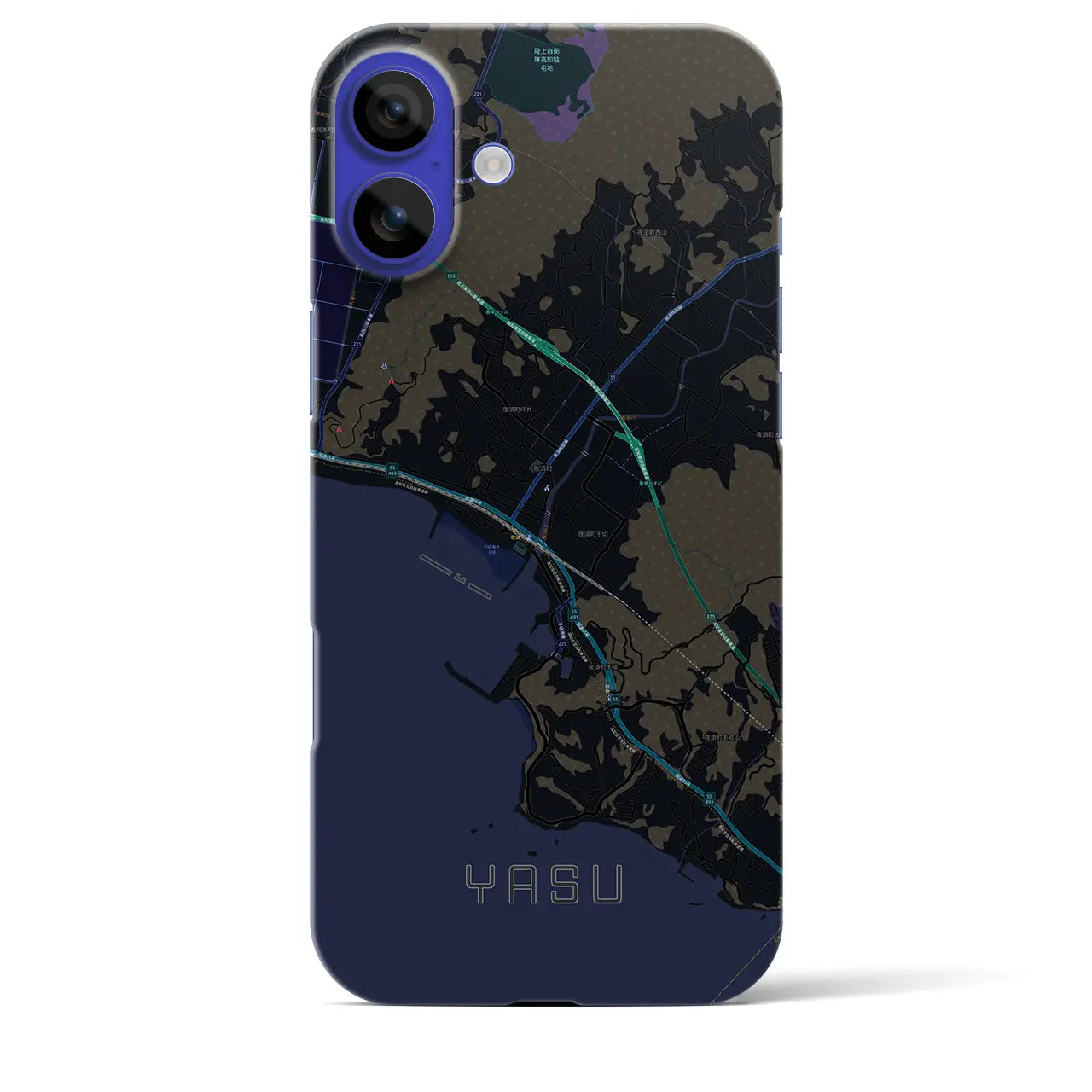 【夜須（高知県）】地図柄iPhoneケース（バックカバータイプ）