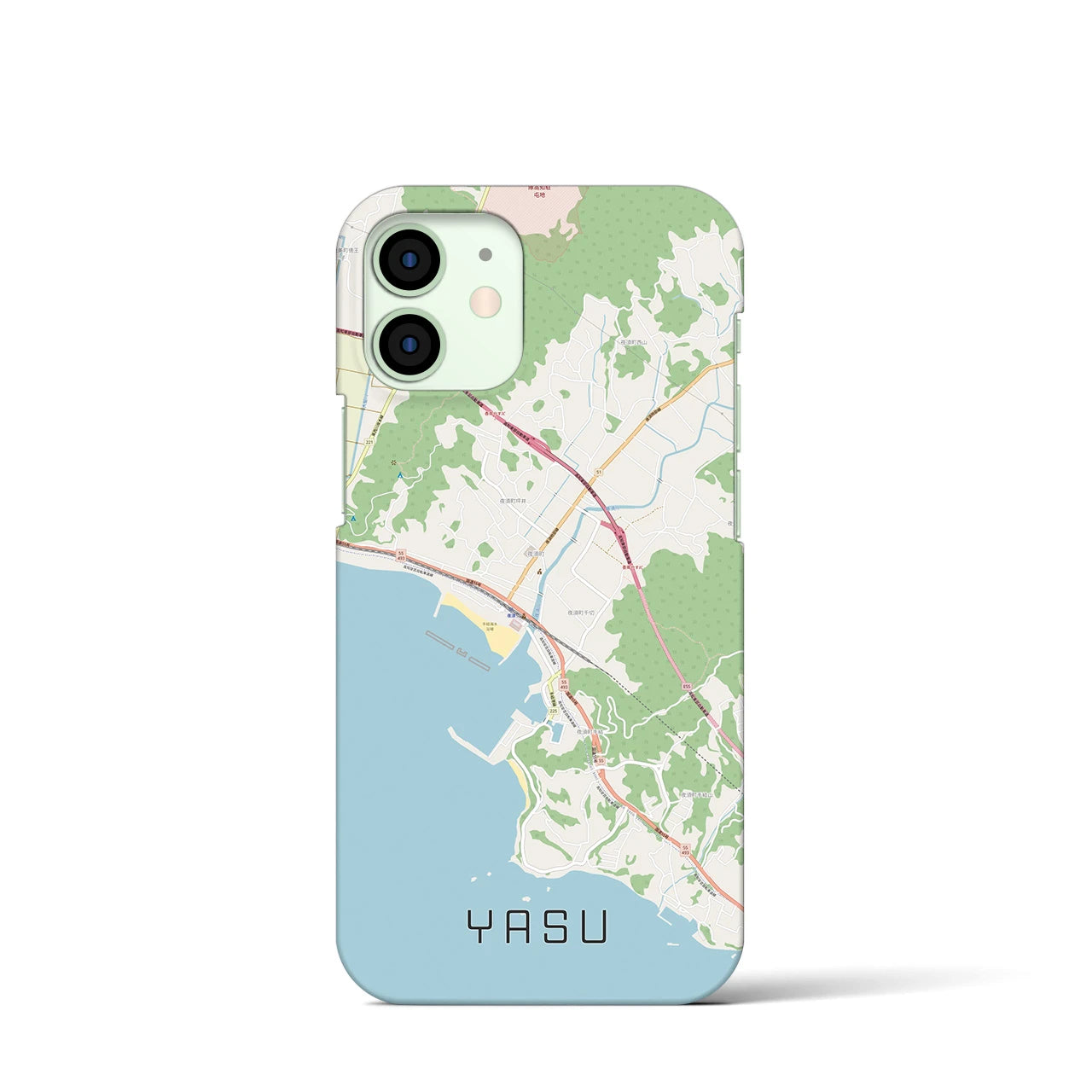 【夜須（高知県）】地図柄iPhoneケース（バックカバータイプ）