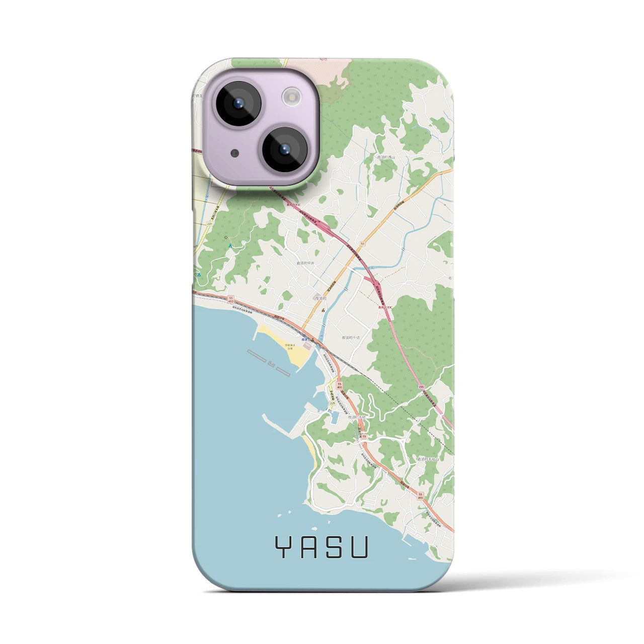 【夜須（高知県）】地図柄iPhoneケース（バックカバータイプ）