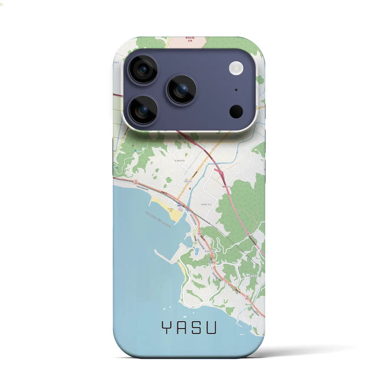 【夜須（高知県）】地図柄iPhoneケース（バックカバータイプ）