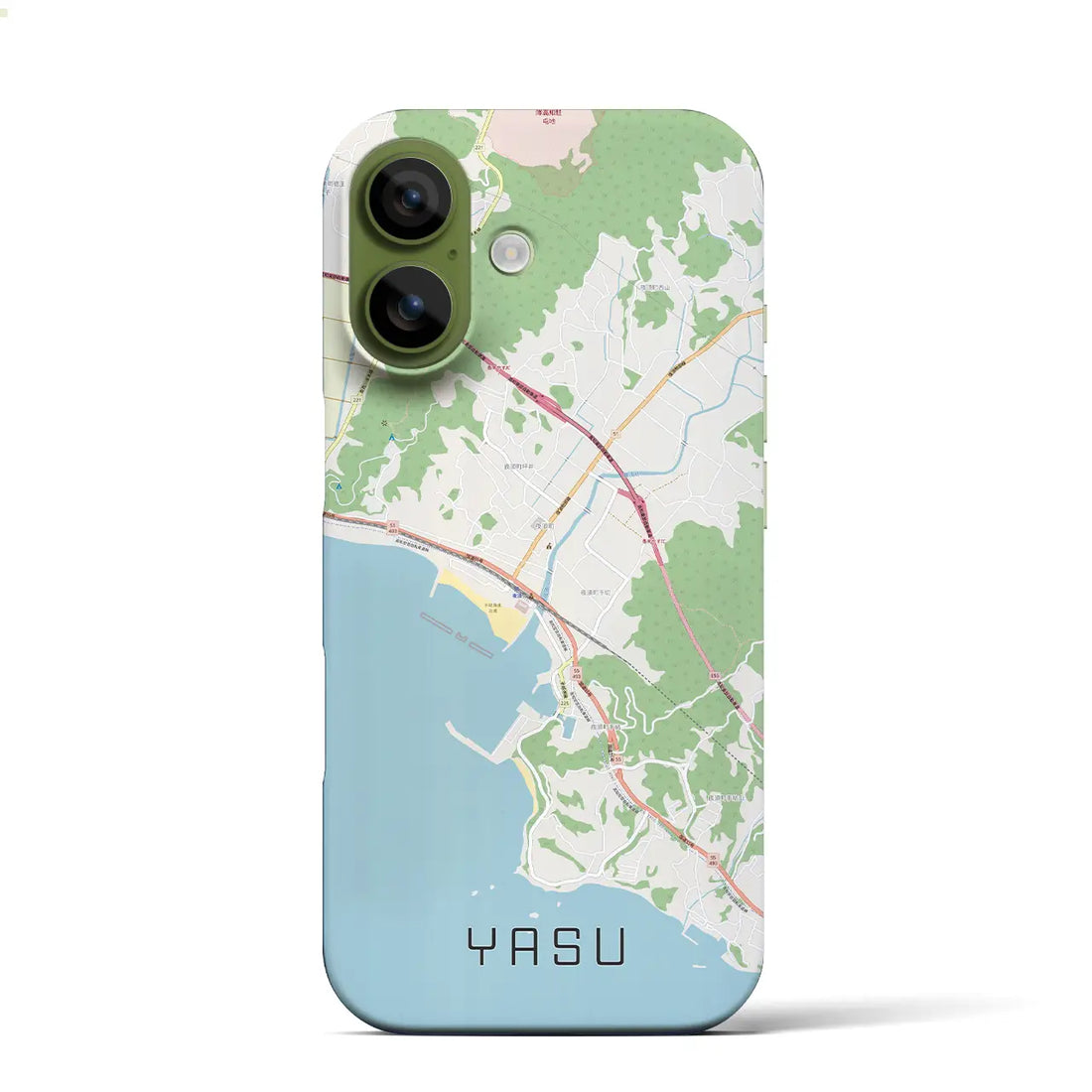 【夜須（高知県）】地図柄iPhoneケース（バックカバータイプ）ブラック・iPhone 17 Pro Max 用