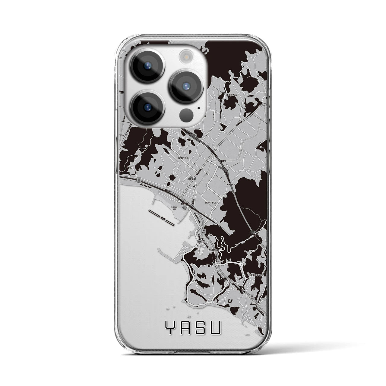 【夜須（高知県）】地図柄iPhoneケース（クリアタイプ）