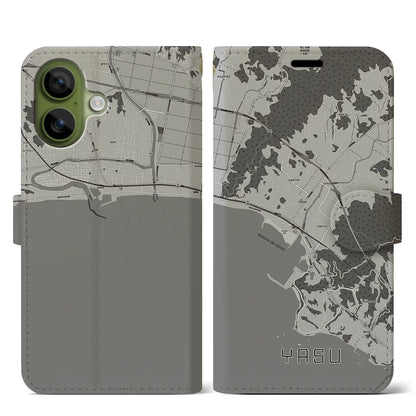 【夜須（高知県）】地図柄iPhoneケース（手帳タイプ）