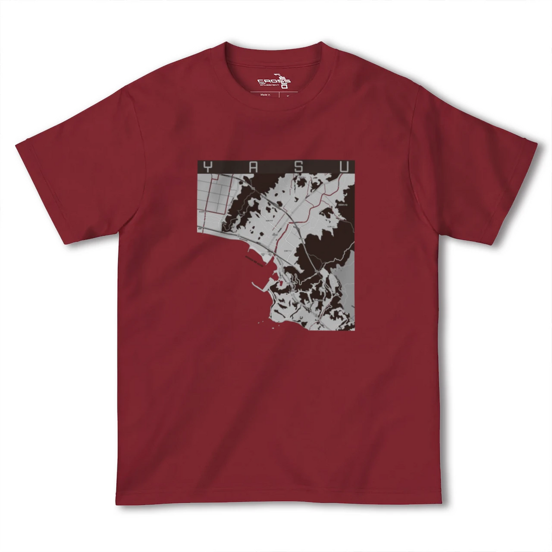 【夜須(高知県)(高知県)】地図柄ヘビーウェイトTシャツ