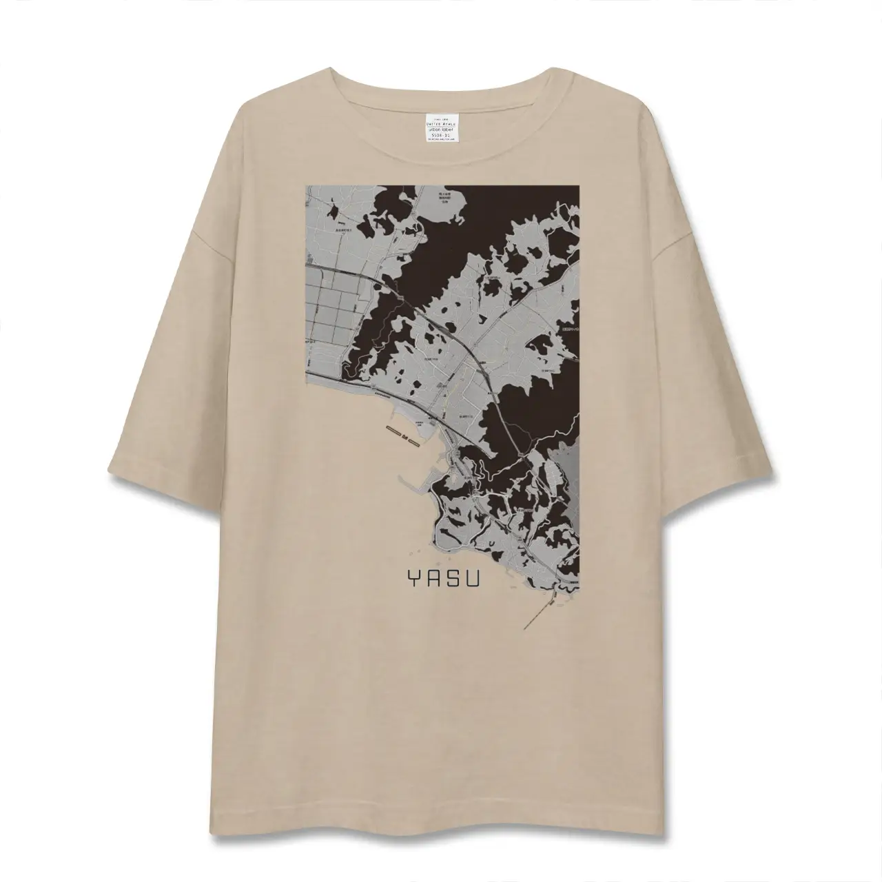 【夜須（高知県）（高知県）】地図柄ビッグシルエットTシャツ