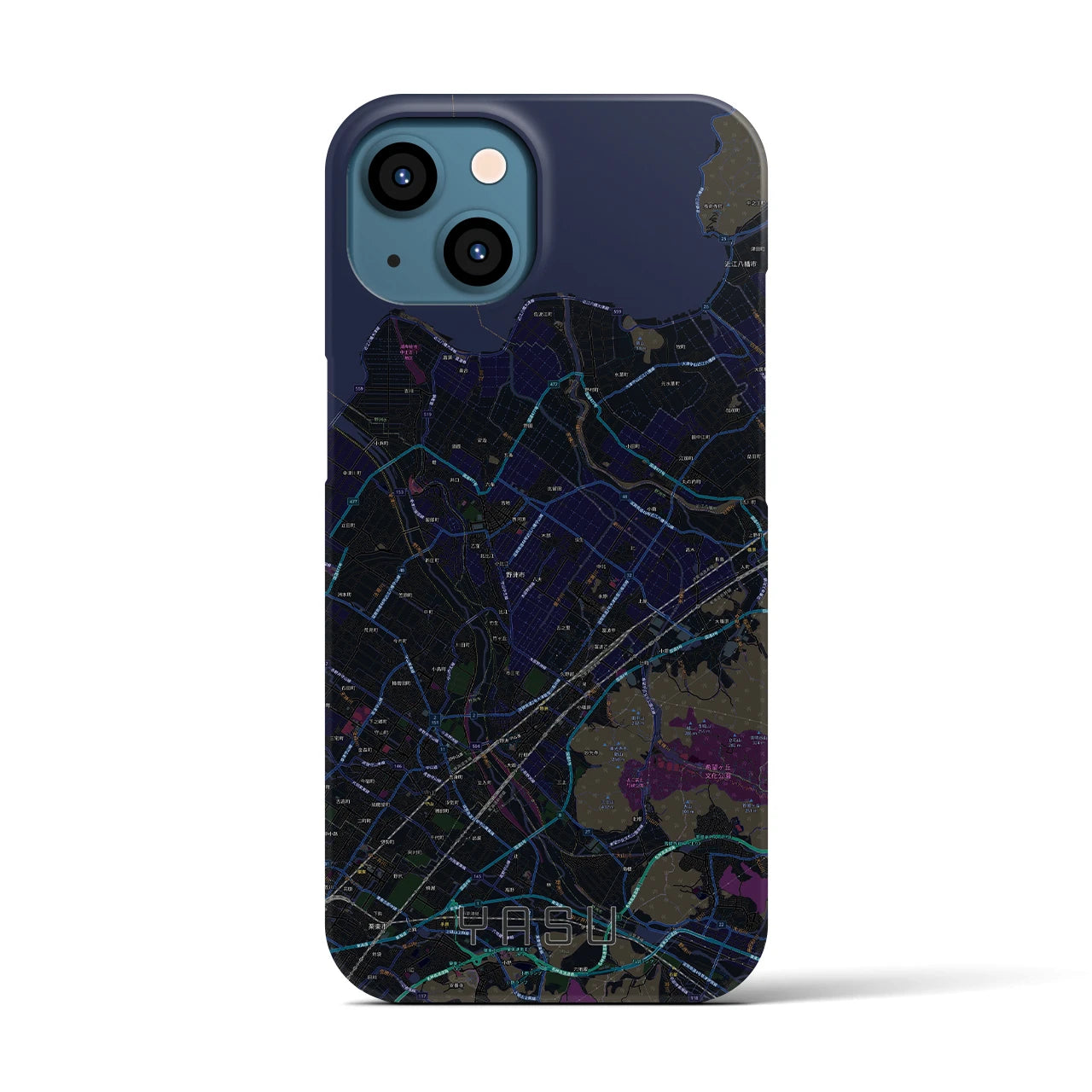 【野洲（滋賀県）】地図柄iPhoneケース（バックカバータイプ）