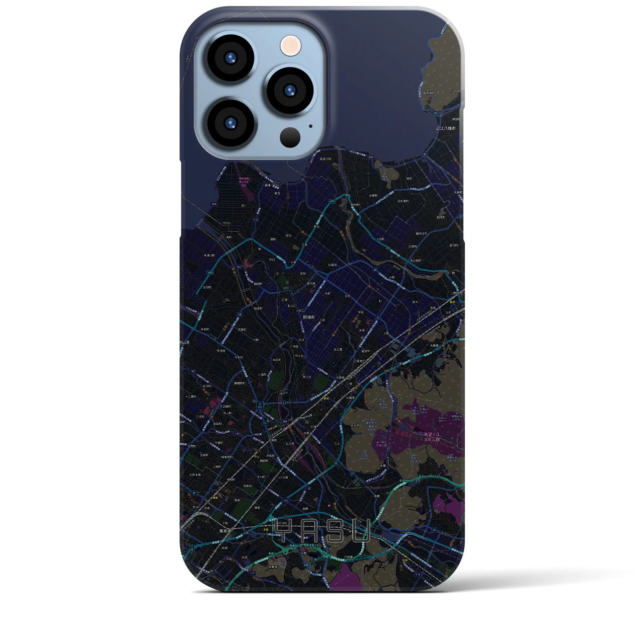 【野洲（滋賀県）】地図柄iPhoneケース（バックカバータイプ）