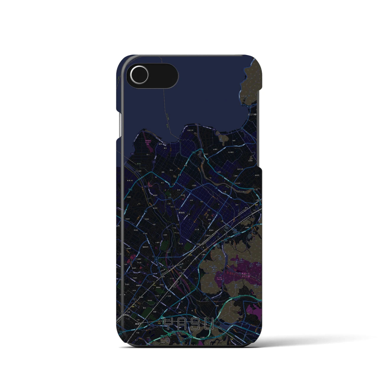 【野洲（滋賀県）】地図柄iPhoneケース（バックカバータイプ）