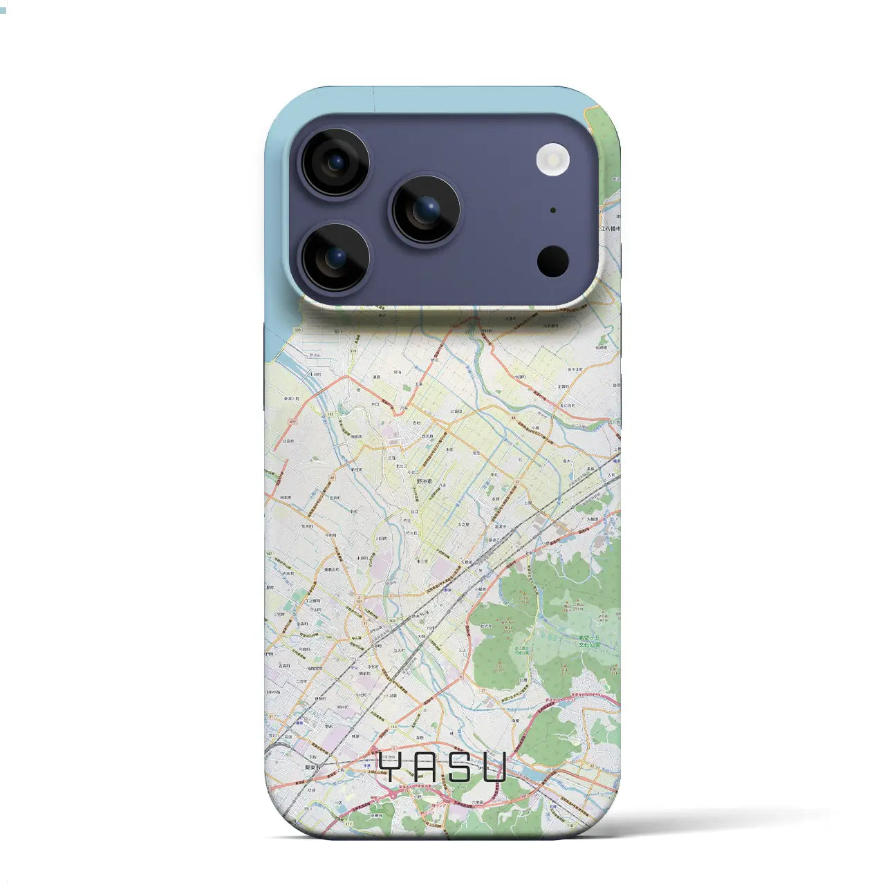 【野洲（滋賀県）】地図柄iPhoneケース（バックカバータイプ）ナチュラル・iPhone 17 Pro Max 用