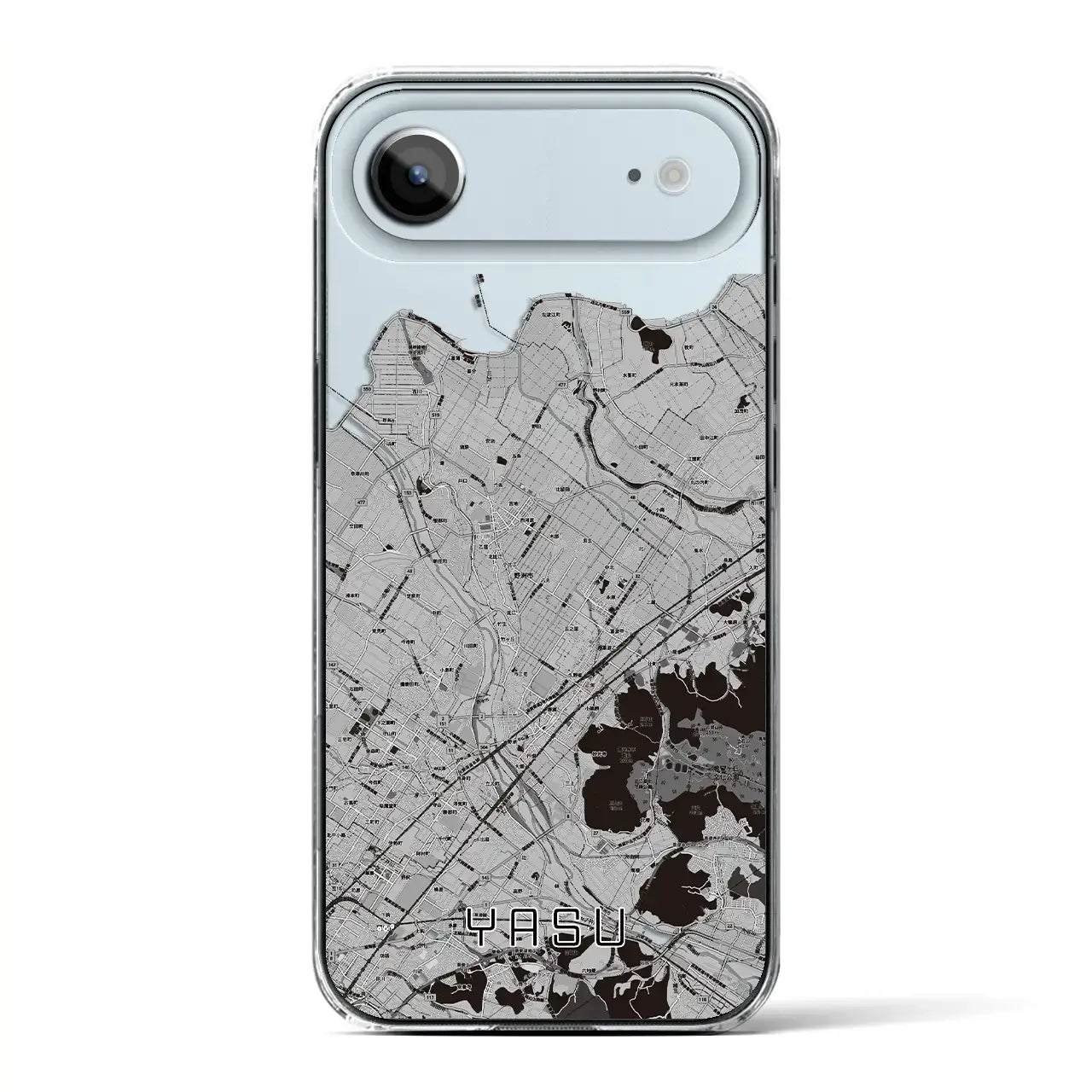 【野洲（滋賀県）】地図柄iPhoneケース（クリアタイプ）