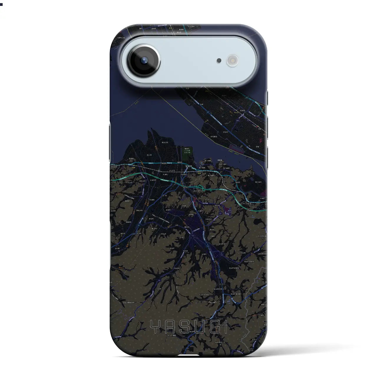 【安来（島根県）】地図柄iPhoneケース（バックカバータイプ）